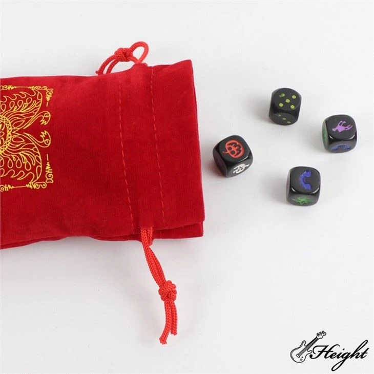 Drawstring  Customized Printing Dice Bag